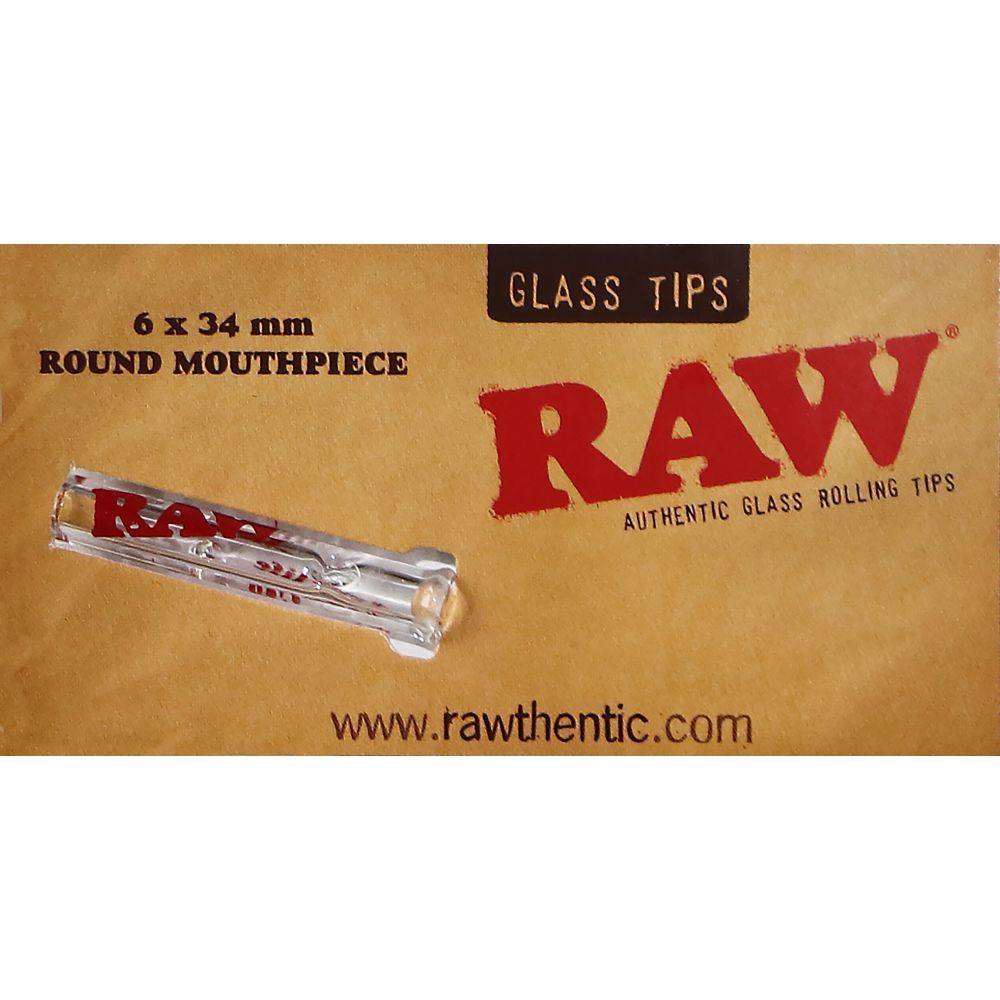 RAW Glazen filter tip van hoge kwaliteit glas 34mm lang